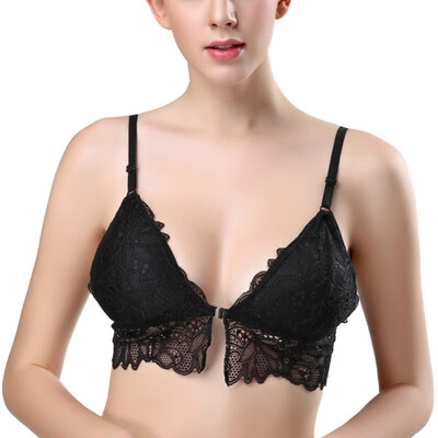

Women Lace Push Up Seamless Sexy Front Closure Bras Top Sales Adjusted Straps Spaghetti Straps Female Lady  Solid Bra
