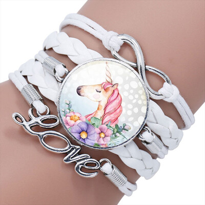 

16 Styles Children Cartoon Unicorn Multilayer Bracelet Birthday Gift