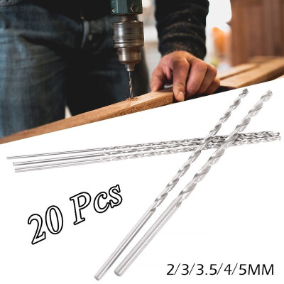 

Willstar 20Pcs 2-5 mm Diameter Extra Long HSS Straight Shank Auger Twist Drill Bit Set 160mm Bit