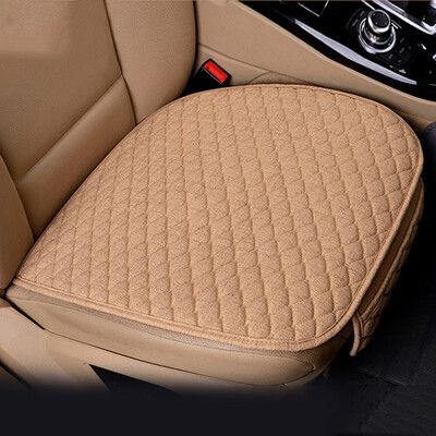 

Linen Fabric Car Seat Cover Front Row Pad Breathable Mat Warm Non-Slip Universal