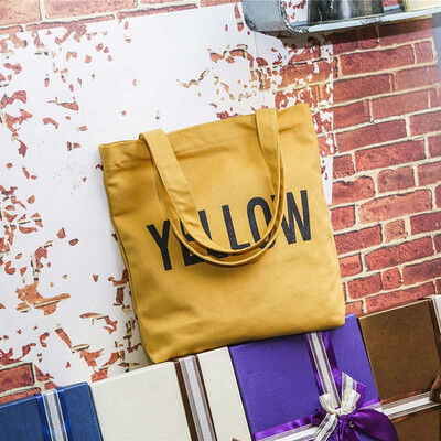 

Women Fashion Canvas Handbag Letter Printed Tote Pouch Students Shoulder Bag