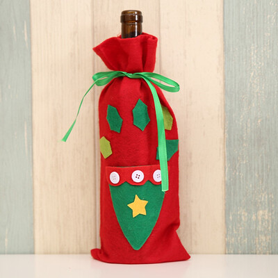 

Gobestart Red Wine Bottle Cover Bags Decoration Home Party Santa Claus Christmas