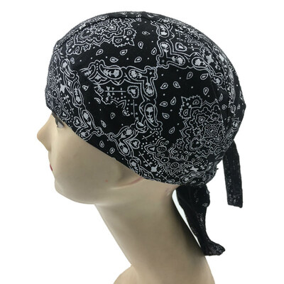 

1Pc Cotton Paisley Skull Cap Motorcycle Biker Durag Head Wrap For Unisex Women Men