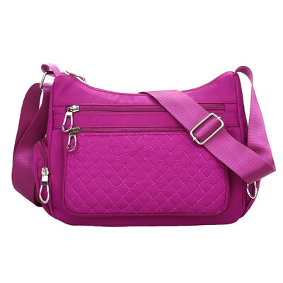 

Casual Women Solid Color Waterproof Oxford Fabric Zipper Crossbody Shoulder Bag