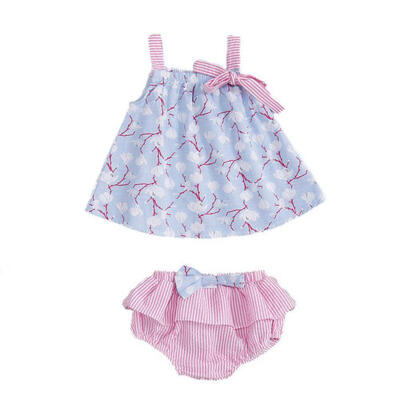 

Baby Sets for Girls Cotton Pink Blue Fresh Style Top Big PP Shorts Baby Girls Summer Sleeveless Clothes