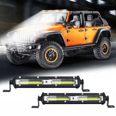 

2Pcs 7inch 18W Spot Beam Slim LED Work Light Bar Single Row Car SUV ATV Off Road