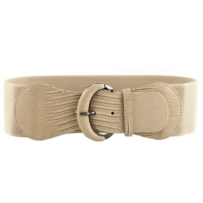 

VOCHIC PU Leather Elastic Wide Belt for Women Stretch Thick Waist Belt for Dress