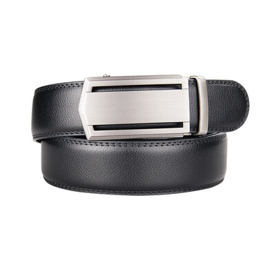

BPSTAR Mens Automatic Buckle Genuine Leather Mens Ratchet Holeless Belt Business High Quality Mens Real Belt for Pants