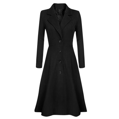 

Toponeto Womens Winter Lapel Button Long Trench Coat Jacket Ladies Overcoat Outwear