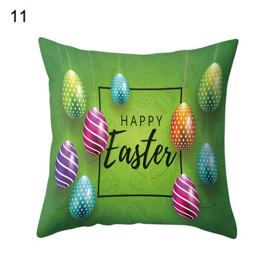 

Happy Easter Rabbit Bunny Egg Pillow Case Sofa Bed Car Cafe Office Cushion Cover