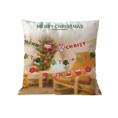 

Tailored Merry Christmas Pillow Cases Soft Sofa Cushion Cover Home Decor Pillow Core