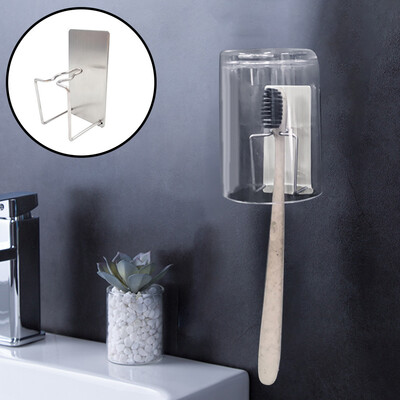 

Gobestart Stainless Steel Toothpaste Holder Creative Punch-Free Dental Storage Rack