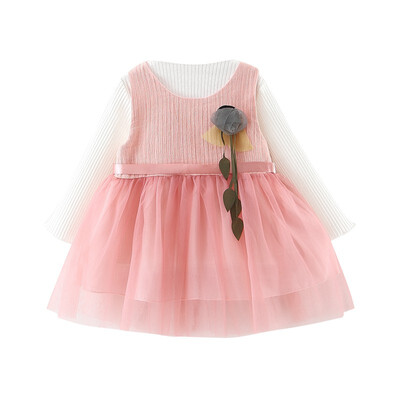 

Baby Kids Girl Dresses Summer Chidlren Clothes Toddler Girls Dress Baby Cotton Long Sleeve Mesh Princess Dress