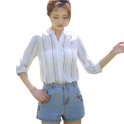 

Women Ladies Clothing Tops Long Sleeve Striped Fashion Shirt Casual Blouse Tops Loose Clothes Women