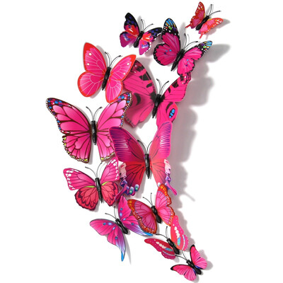 

12pcs Artificial PVC 3D Butterfly Multicolor Butterflies Wall Stickers Art Decals Decoration for Home Fridge Party Kid Bedroom