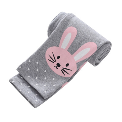 

Autumn Newborn Baby Girls Pants Cotton Leggings Elastic Waist Cartoon Rabbit Design Toddler Bottom 2019
