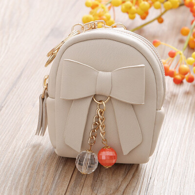 

Tailored Women Bow Pendant Zip Coin Purse Mini Wallet Lady Student Key Bag Coin Purse
