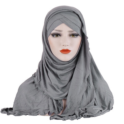 

Women Scarf Muffler Bubble Solid Muslim Hijab Head Scarves Wrap Shawl