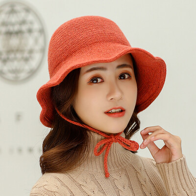 

Korean fashion ladies bow tie wool basin cap Joker daily shopping trip fisherman hat factory outlet