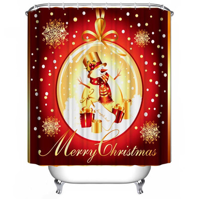 

Tailored Custom Merry Christmas Fabric Waterproof Bathroom Shower Curtain 72 x 72