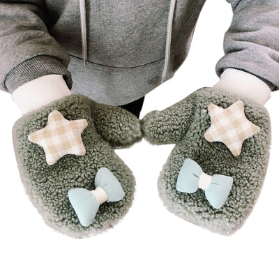 

Toddler Baby Gloves Thicken Girls Boys Full Finger Winter Warmer Knitted Mittens Bowknot Cute Gloves