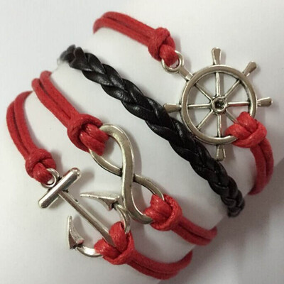 

Fashion Leather Butterflies Bracelet Friendship Charm Braided Wristband Bracelet