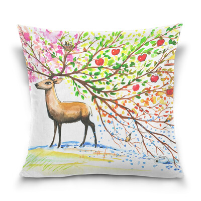 

ALAZA Throw Pillow Cover 16 X 16 inch Christmas Gift Cushion Cover with Deer Printed Pillowcase