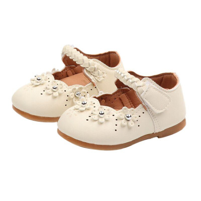 

Spring Autumn Newborn Baby Girls Soft-Soled Non-Slip Petals Small Leather Kids Female Children Shoes Pink White 0-4Y