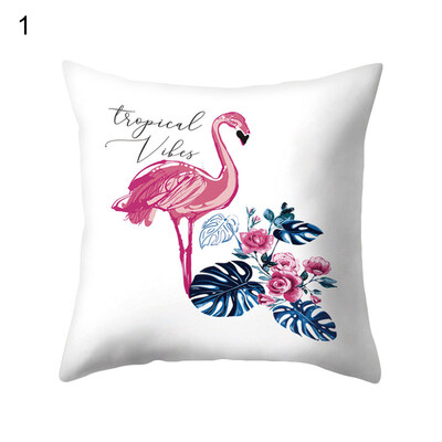 

Fashion Flamingo Flower Pillow Case Cushion Cover Home Office Cafe Decoration