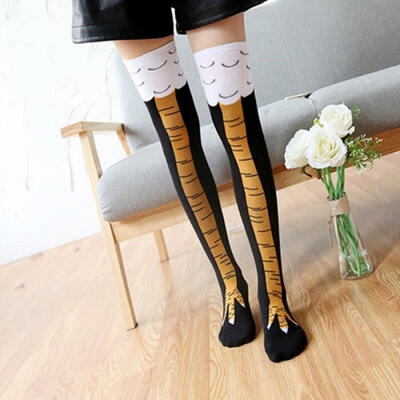 

Women Girls Socks Halloween Chicken Toe Print Ladies Fashion Design Fashion Casual Slim 3D Cartoon Long Sock