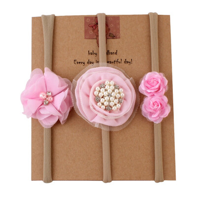 

3Pcs Baby Headwear Cute Girls Floral Bowknot Print Headband Headwear Apparel Photography Prop Party Gift