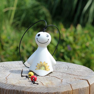 

Lovely Doll Shaped Ceramic Hanging Wind Chime Home Decoration Corridor Outdoor Wind Bell Pattern Random