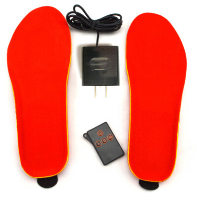 

Pair Electric Heated Shoe Insoles Foot Warmer Heater Feet Battery Warm Socks Ski