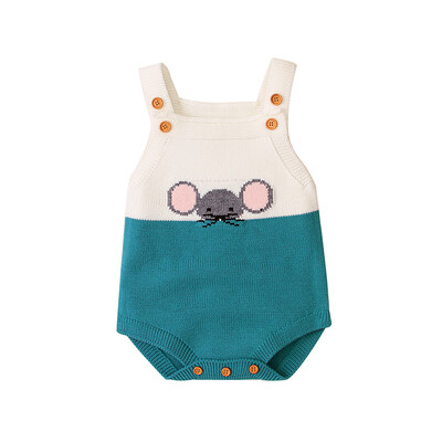 

Knit Rompers Children Winter Baby Girls Sleevless Rompers Cute Mouse Outfit Clothes Toddler Newborn One-pieces Jumpsuit