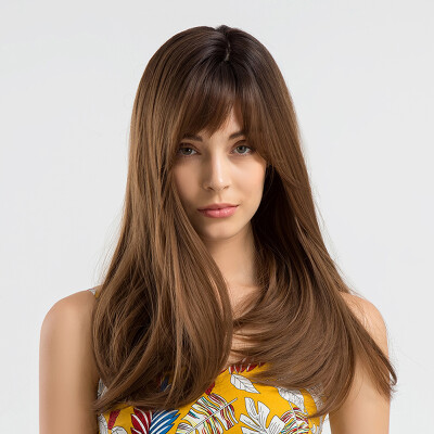 

Long Synthetic Wig Dark Color High Density Natural Headline Heat Resistant Hair Wigs For Women