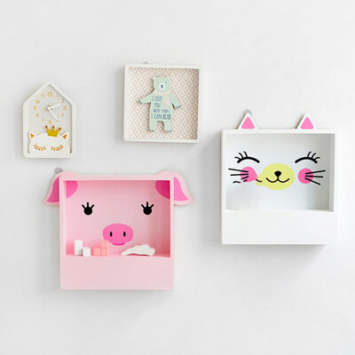 

Handmade Cute Storage Holders Animal Shape Wall Hanging Storage Rack Decoration Shelf Home Decoration Crafts
