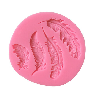 

Feather Fondant Mold Silicone 3D Non Stick DIY Cake Mould for Cupcake Border Decoration Tool