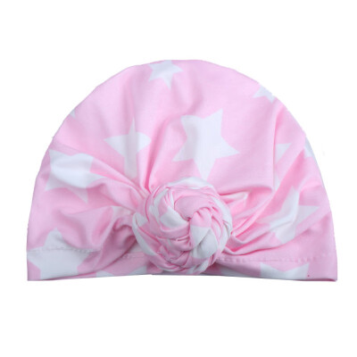 

Baby Hat with Bow Sweet Star Print Baby Cap For Girls Boys Elastic Infant Accessories 1 PCS