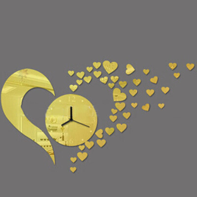 

The Best Price For DIY 3D Loving Heart Decal Wall Sticker Wall Clock Removable Art Mural Home Decor