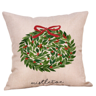 

〖Follure〗Merry Christmas Pillow Cases Cotton Linen Sofa Cushion Cover Home Decor