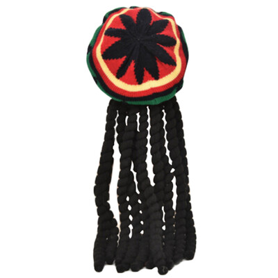 

Straw Hat Beanies Jamaica Hat man women Teen Black Wig Hat Dance Cosplay Hat