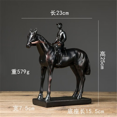 

European resin black lucky horse character figurines home decor handicraft ornaments room decorations accessories