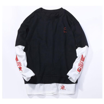 

Hip-hop personality Chinese style sweater GAI Ye with the long-sleeved retro embroidery national tide clothes couple tide