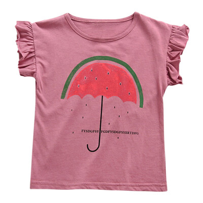 

Girls Cotton Summer Tops Children T shirts Baby Clothes 2018 Umbrella Print Tees Girl T-shirt Kids Tee Shirt Tops