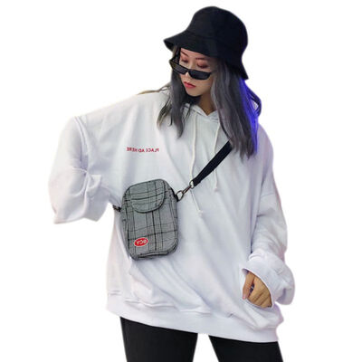 

Women Warm Spring Autumn Thin Section Pullover Korean Sweater Hoodie Letter Print Long Sleeve Casual Loose Tops 2019 New
