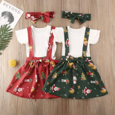 

Toddler Kids Baby Girls Christmas Clothes Tops Tutu Skirt Dress Outfits