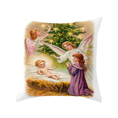 

〖Follure〗Christmas Series Home Decor Polyester Peach Skin Pillow Case 18x18in