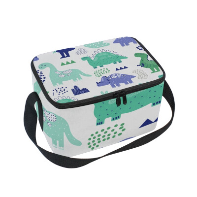 

ALAZA Lunch Box Insulated Cute Dino2 Lunch Bag Large Cooler Tote Bagfor Men Women