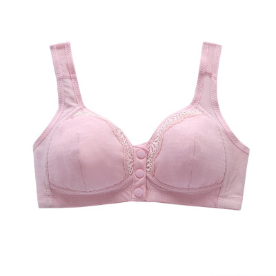 

Ladies Thin Pad Push Up Bras Front Button Type Closure Wire Free Brallets Mother Models BC Cup Underwear Bras