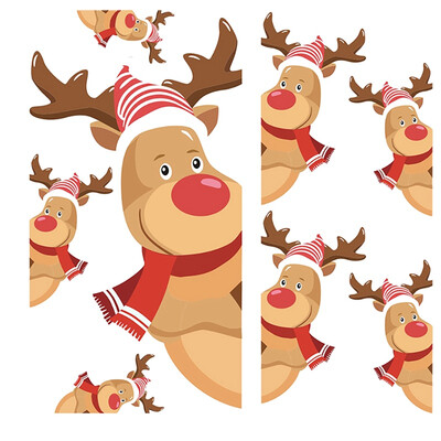

New DIY Wall Stickers Christmas PVC Wallpaper Deer Removable Art Decals Fridge Sticker Holiday Cabinets Door Decorations